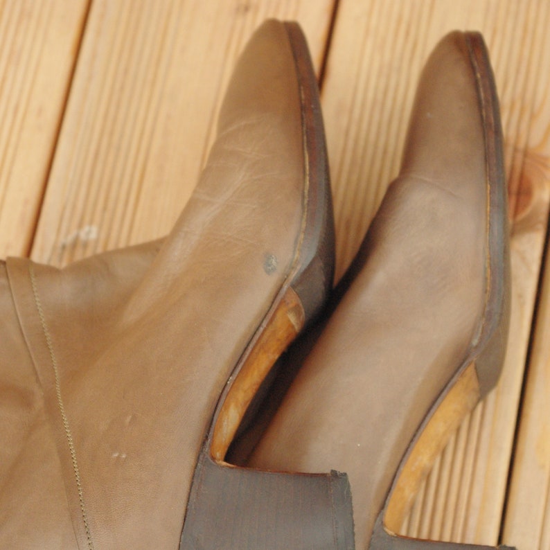 38 Size/vintage Leather Salamander Brown Boots/y2k Brown