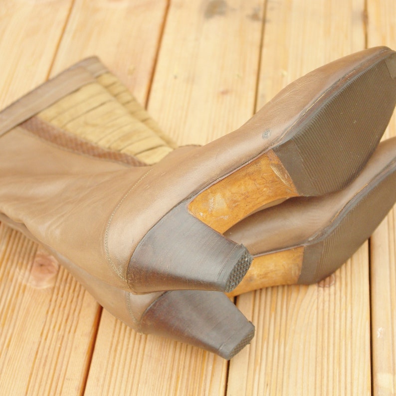 38 Size/vintage Leather Salamander Brown Boots/y2k Brown