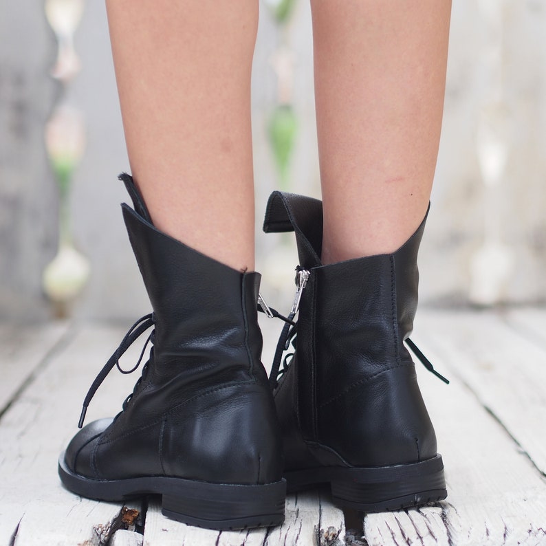 Women Genuine Leather Boots/black Genuine Leather Boots/woman