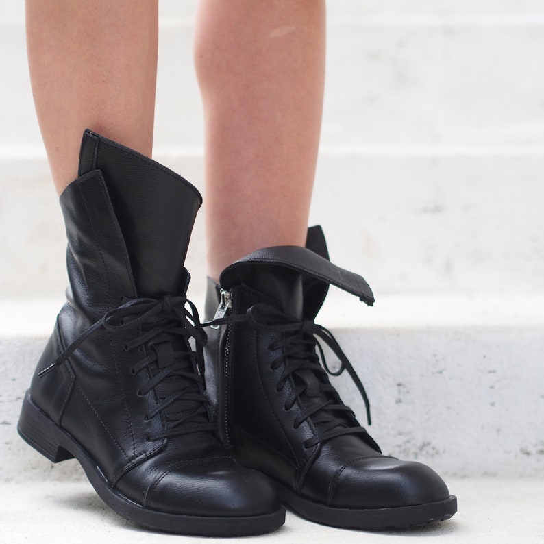 Women Genuine Leather Boots/black Genuine Leather Boots/woman