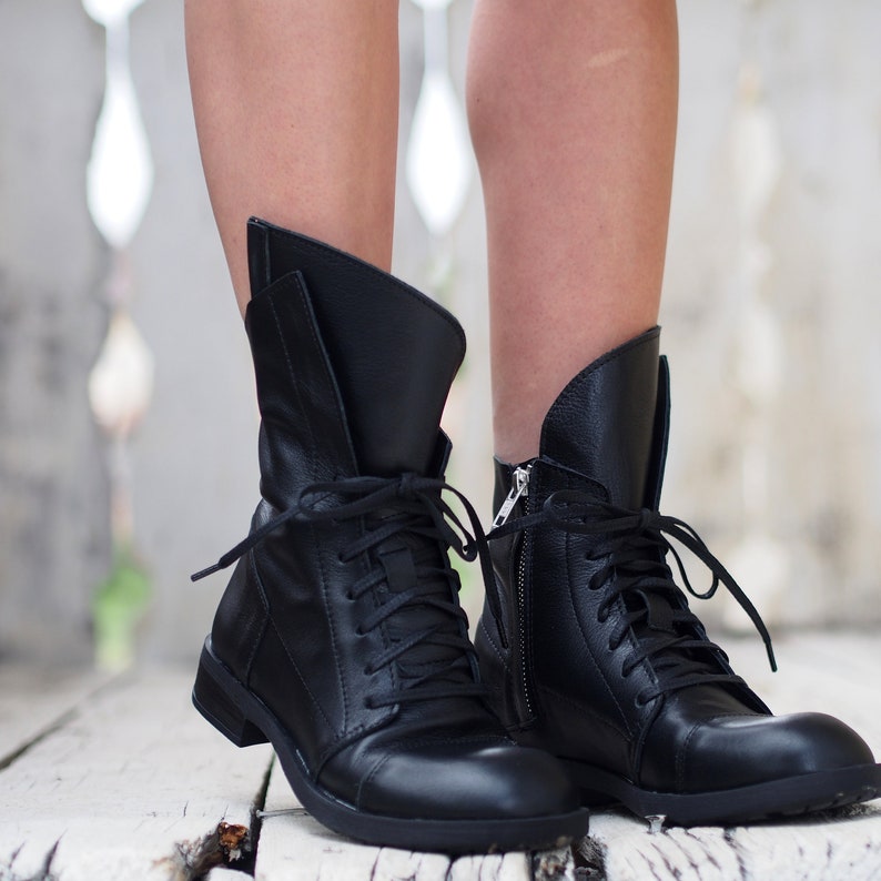 Women Genuine Leather Boots/black Genuine Leather Boots/woman