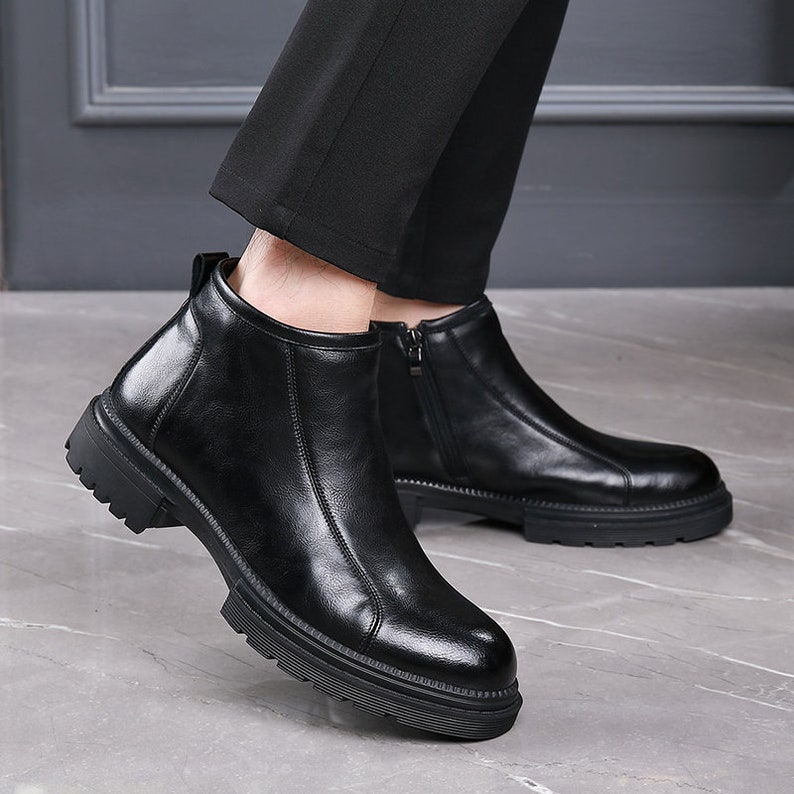 Leather Boots Men's Ankle Boots Mens Dress Boots