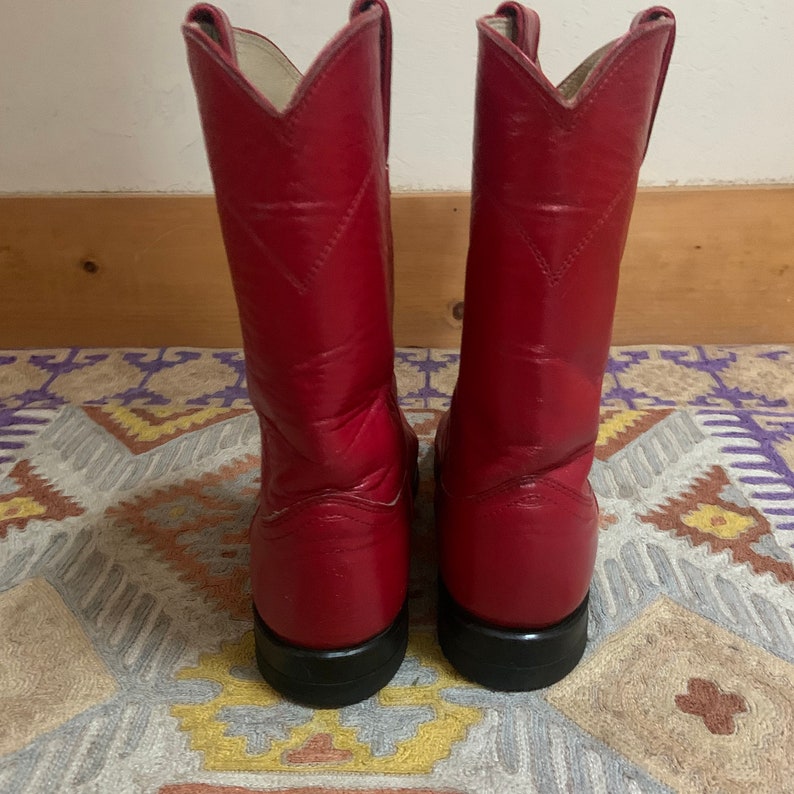 Vintage Red Leather Justin Roper Boots 9