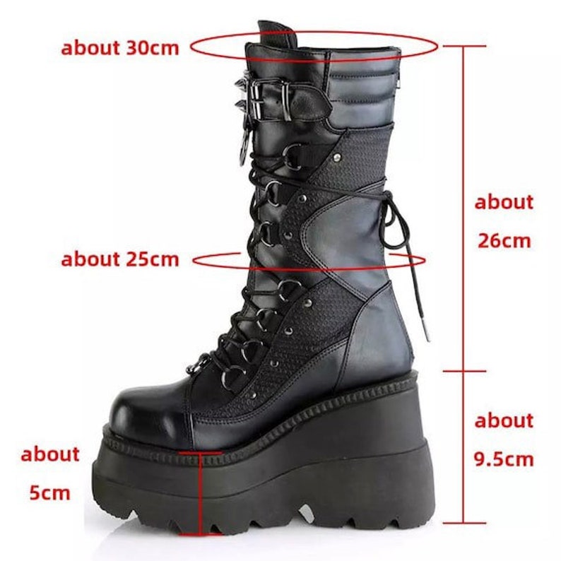 Platform Motorcycle Boots-black Motorcycle Platform Rave