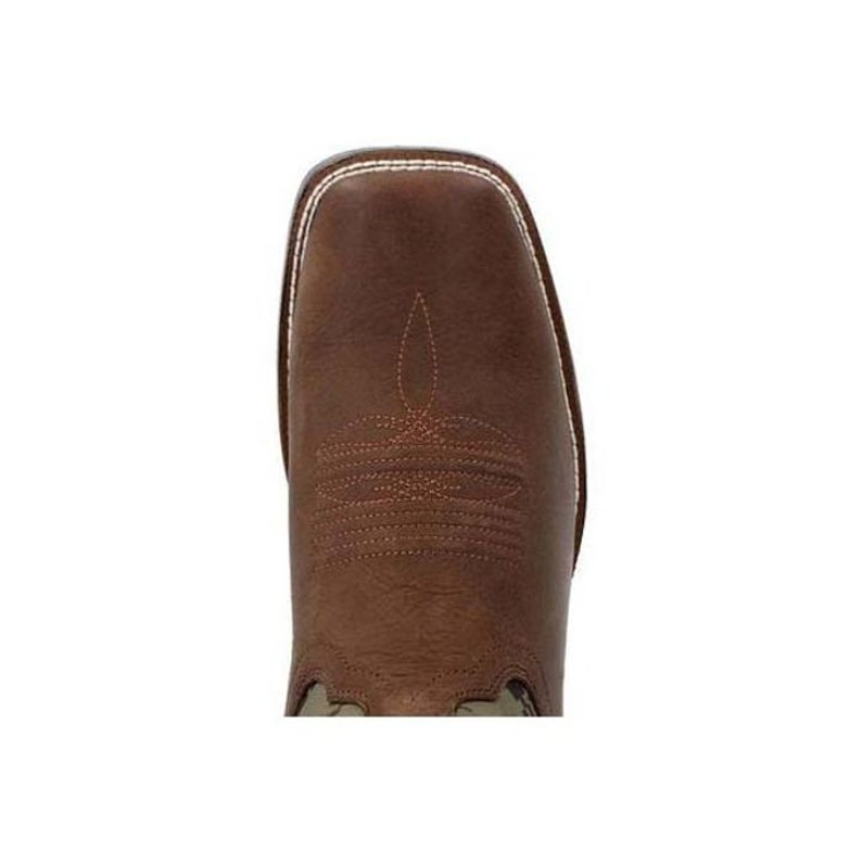 Westward Green Digi Camo Western Boot in Brown Square Toe