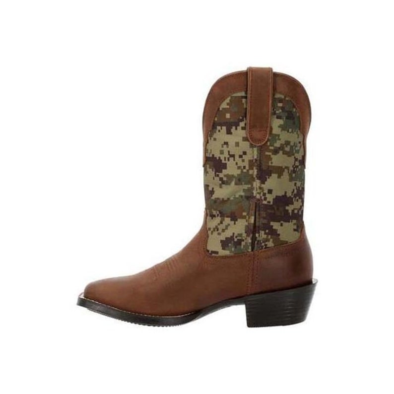 Westward Green Digi Camo Western Boot in Brown Square Toe
