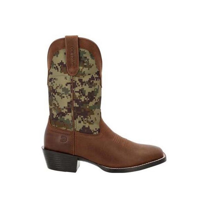 Westward Green Digi Camo Western Boot in Brown Square Toe