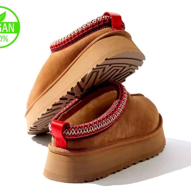 Inspired Vegan Boots Brown Designer Tazz Slippers Warm