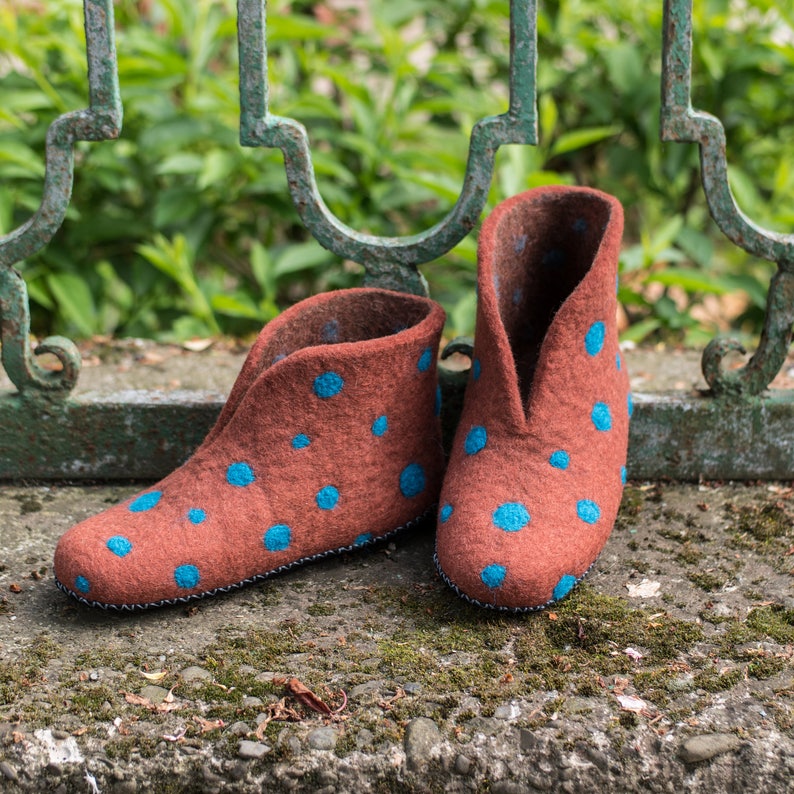 Gift for Women Birthday Gifts for Her Brown Polka Dots Boots