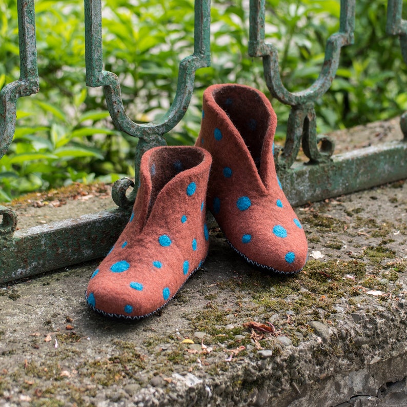 Gift for Women Birthday Gifts for Her Brown Polka Dots Boots