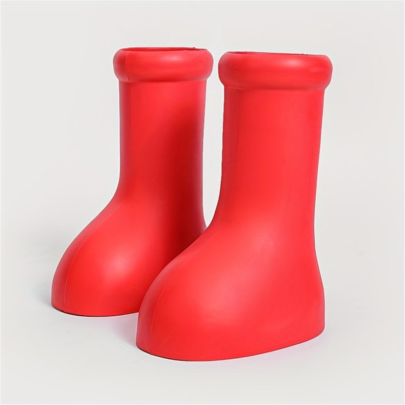Red Astroboy Boots Trendy High Cartoon Round Toe Big Red
