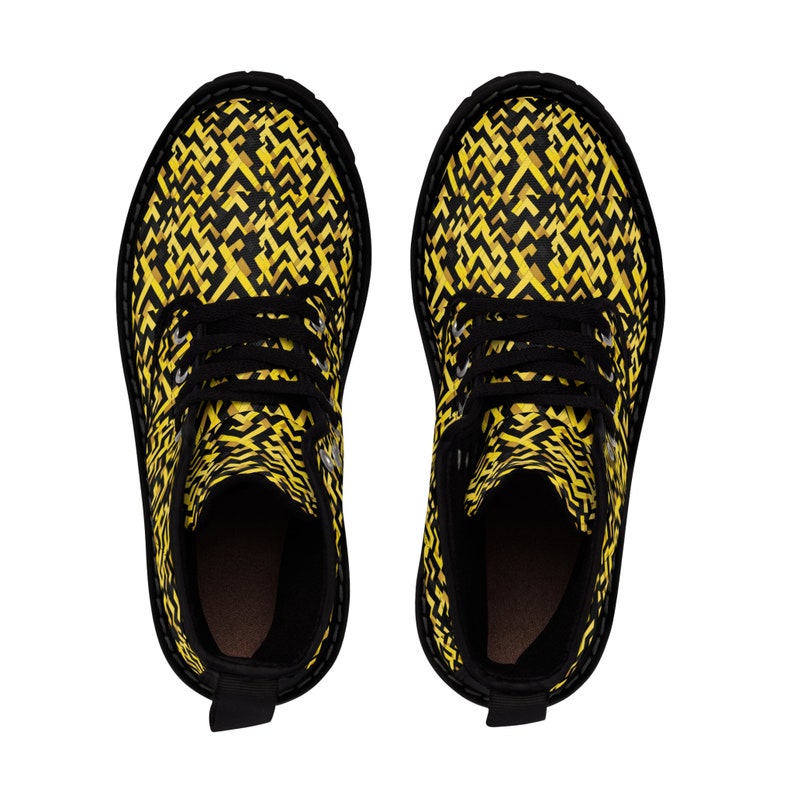 Black and Yellow Men's Canvas Boots