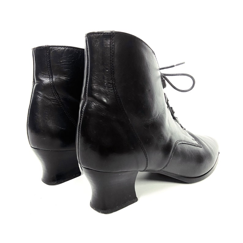 90s Black Leather Ankle Boots by St. Michael M&S. Grannys
