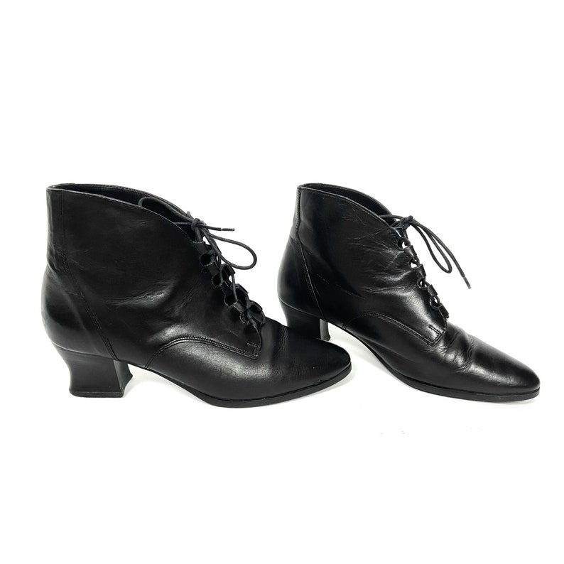 90s Black Leather Ankle Boots by St. Michael M&S. Grannys