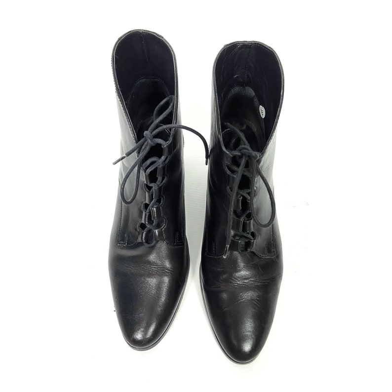 90s Black Leather Ankle Boots by St. Michael M&S. Grannys
