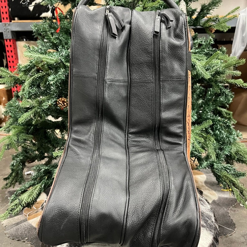 Tooled Leather Boot Bag