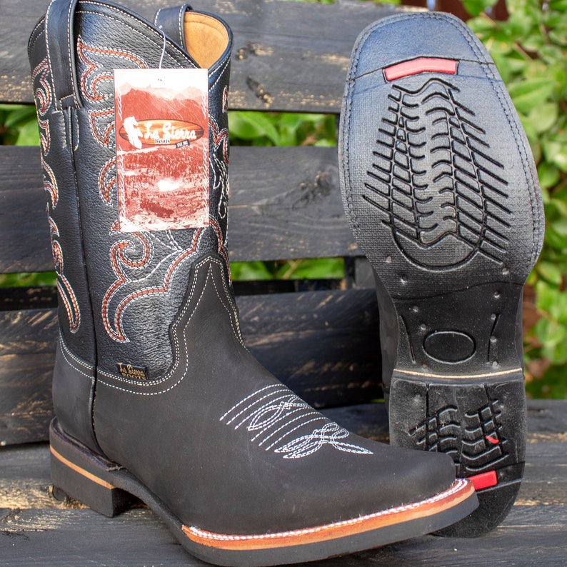 MENS Suede LEATHER COWBOY Western Rodeo Square Toe Boots