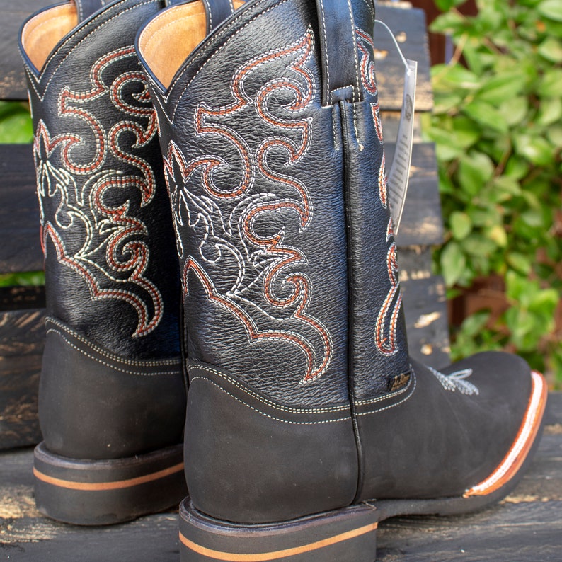 MENS Suede LEATHER COWBOY Western Rodeo Square Toe Boots