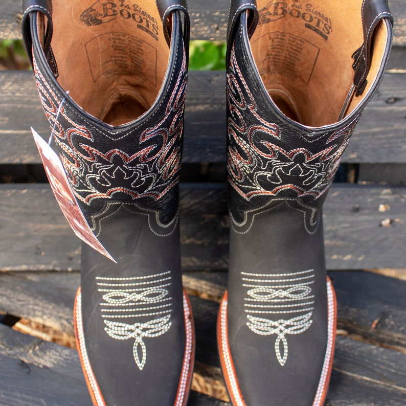 MENS Suede LEATHER COWBOY Western Rodeo Square Toe Boots