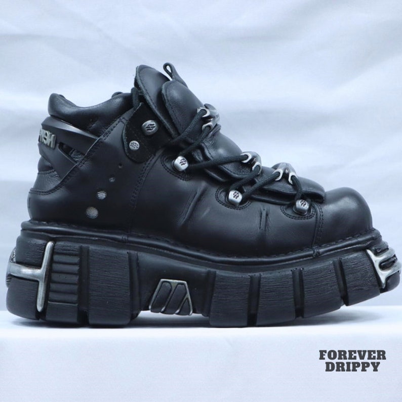 Black Gothic Platform Boots New Rock Style Cyber Y2k