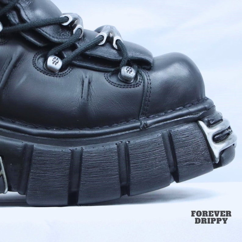 Black Gothic Platform Boots New Rock Style Cyber Y2k