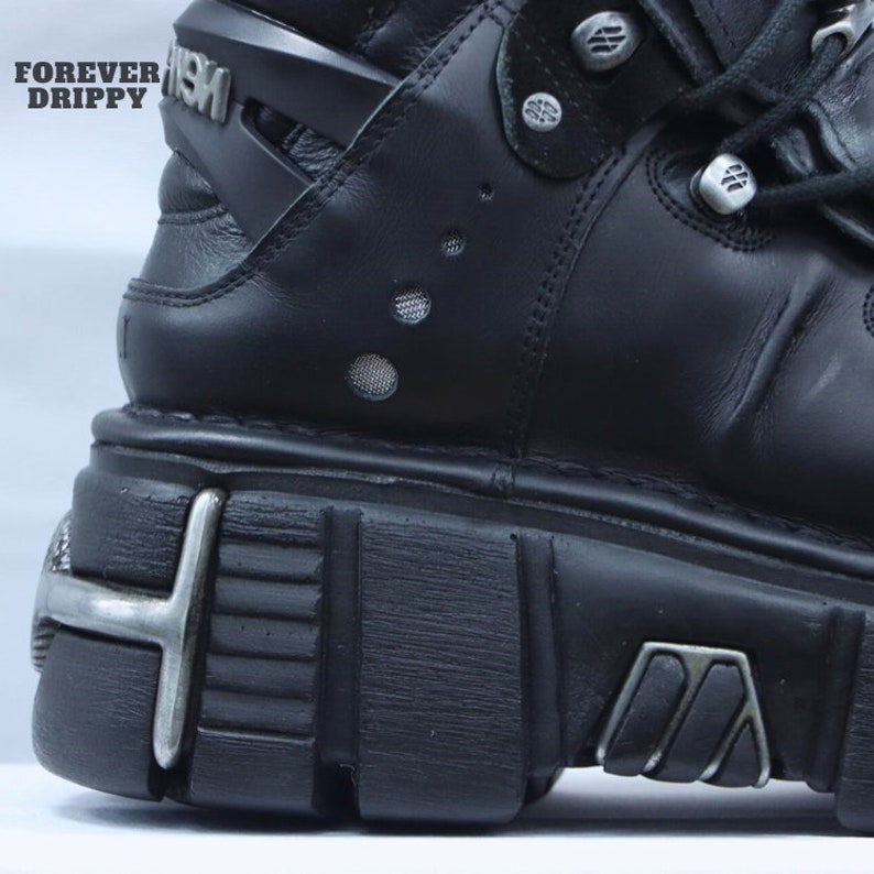 Black Gothic Platform Boots New Rock Style Cyber Y2k