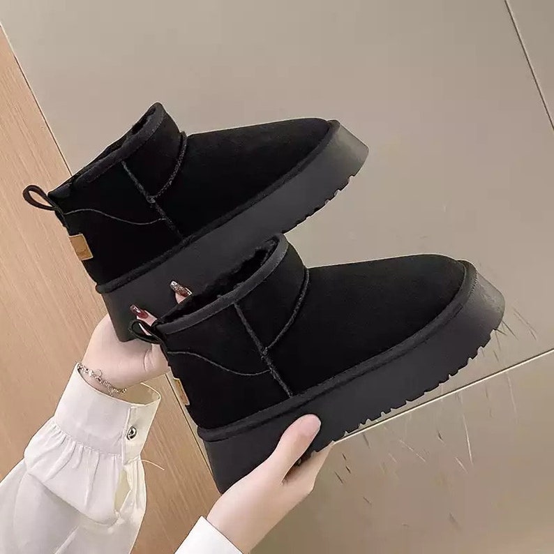 VEGAN PLATFORM BOOTS Adults Mini Snow Designer Ankle Slippers