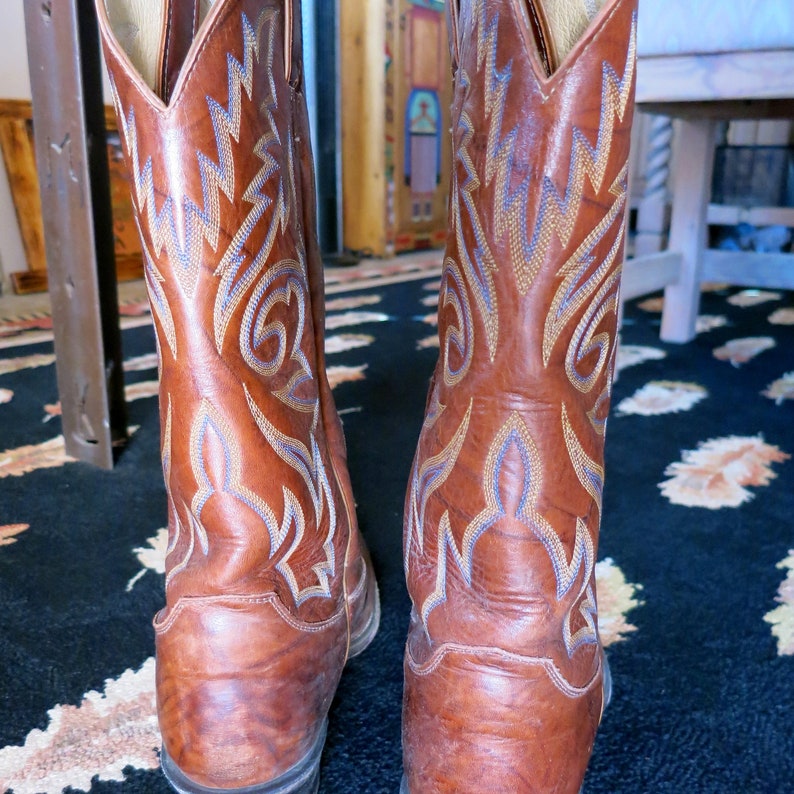 EXCELLENT JUSTIN COWBOY Boots Size 8 1/2 Apache Bay Quality