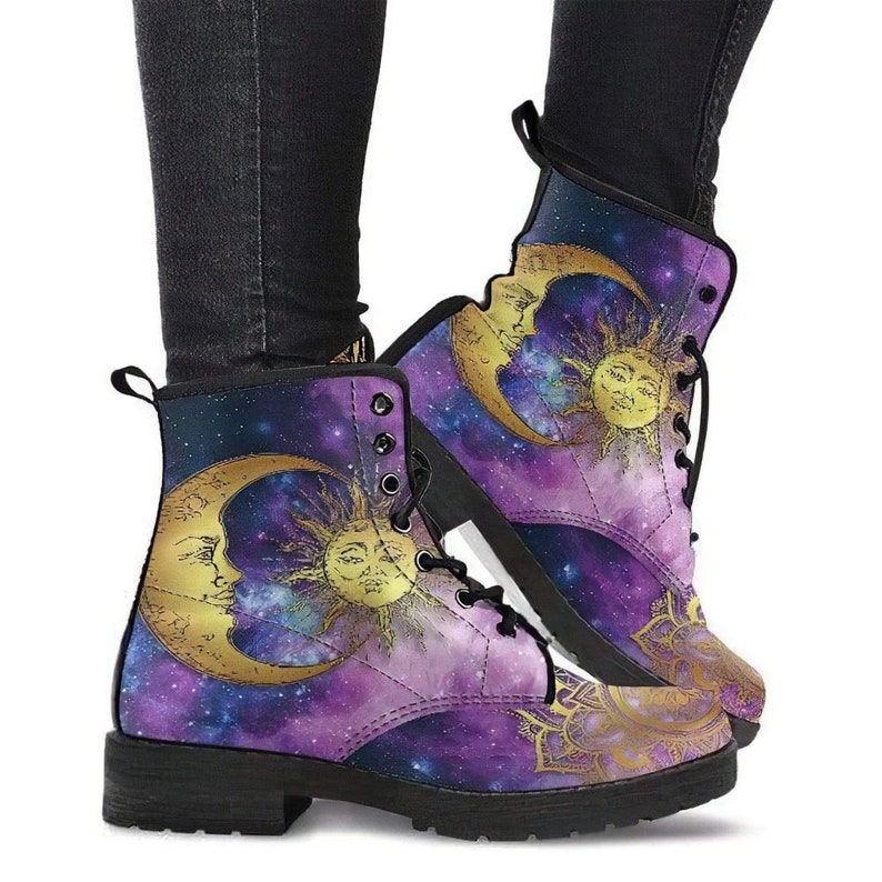 Sun Moon Mandala Cosmic Galaxy Stars Women's Boots