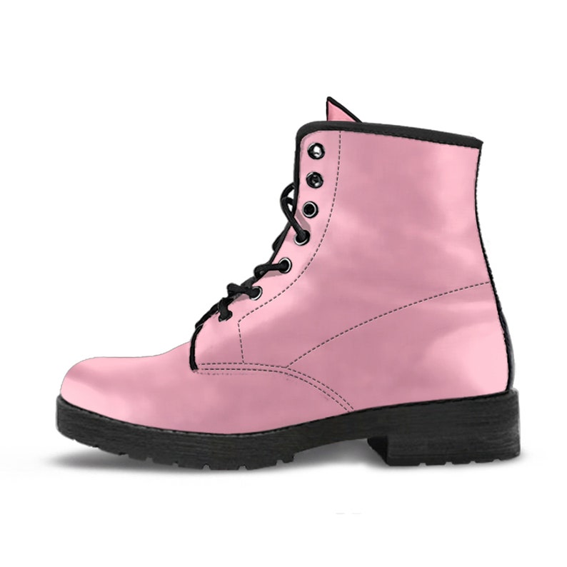 Soft Pink Vegan Leather Boots Girlfriend Gifts for Her Combat