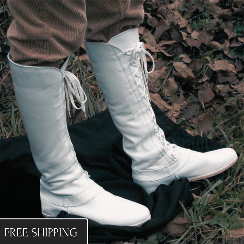 Gothic Carnival Party Boots Medieval Retro Leather Mid-calf