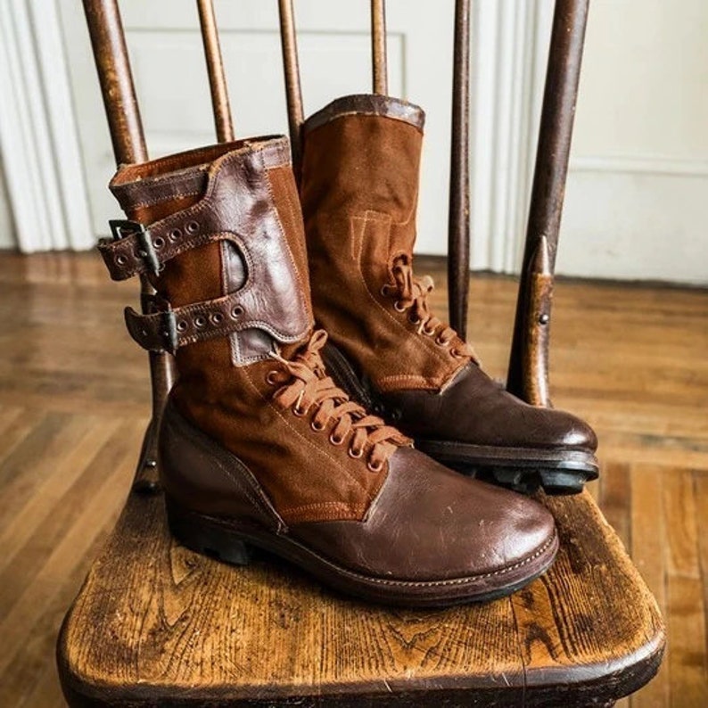 Steampunk PU Leather Boot Fancy Knight Boots Gothic Viking