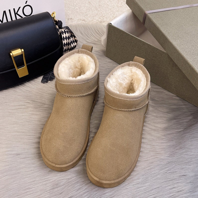 Women's Winter New Flat Short Snow Boots Warm Fur Fluffy