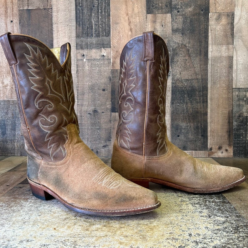 Dan Post 2119S Suede Cowboy Boots Mens 12 EW