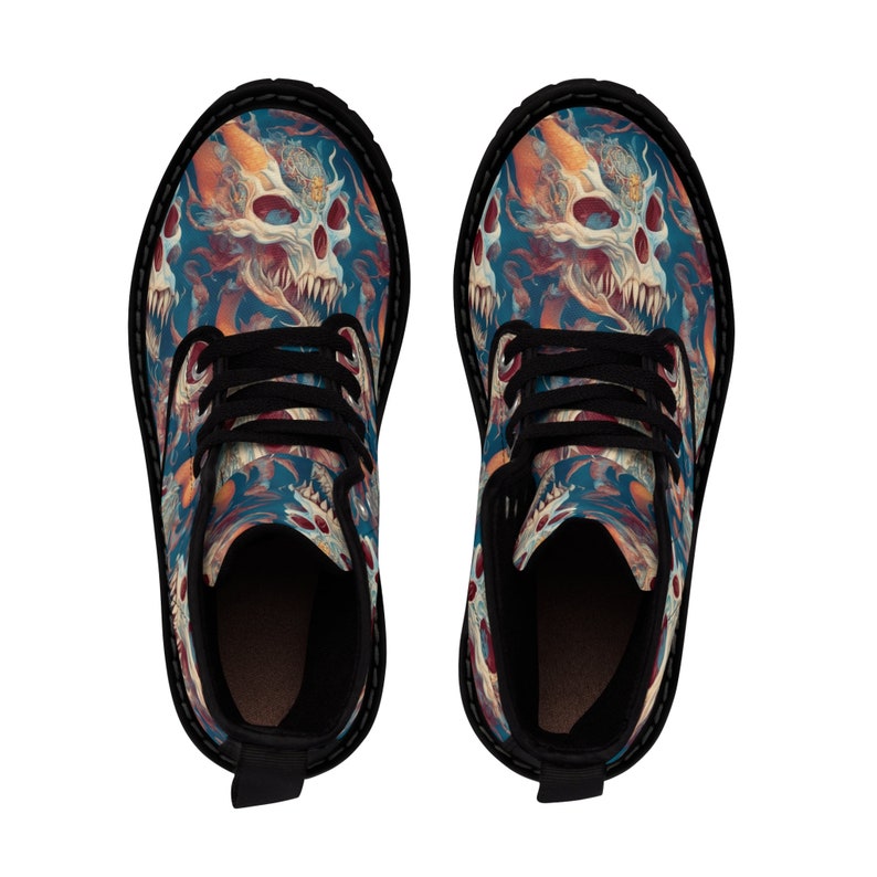High Top Boots I 1460 I Printed Oriental Dragon Canvas