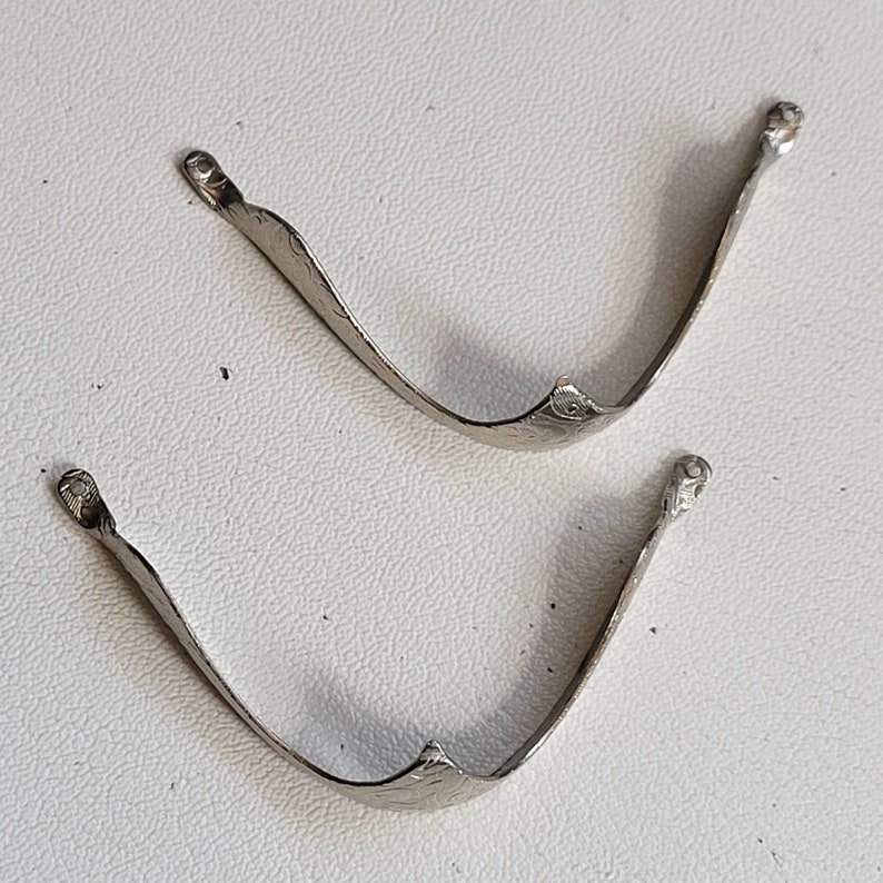 Vintage Cowboy Boot Metal Silver Tone / Nickel Finish Tips