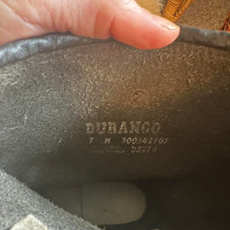 Vintage Durango Black Buckle Boots Size Womens 7