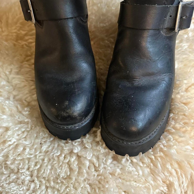 Vintage Durango Black Buckle Boots Size Womens 7