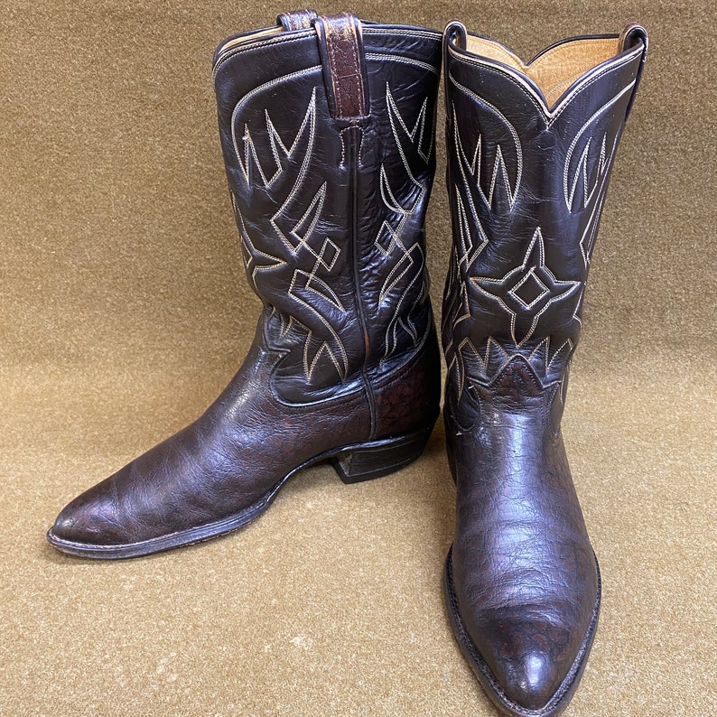Tony Lama Cowboy Western Ranch Stitching Style 6180 Black
