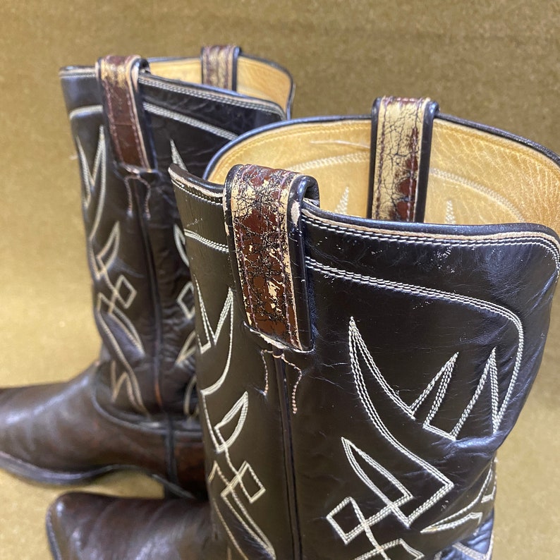 Tony Lama Cowboy Western Ranch Stitching Style 6180 Black