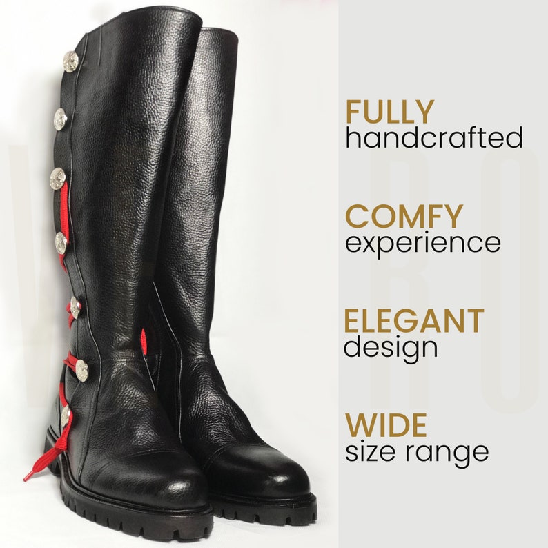 Leather Renaissance Boots for Men Comfortable Men Cosplay
