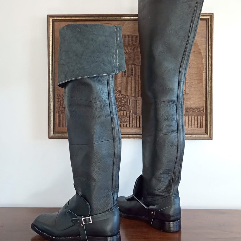 Extra Tall Musketeer Cavalier Knight Pirate Men Leather Boots
