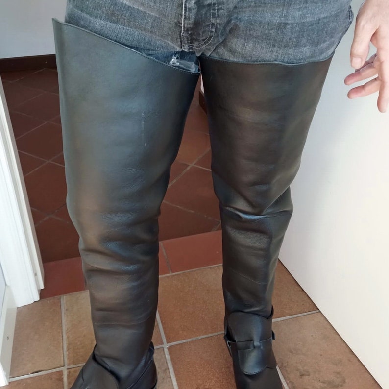 Extra Tall Musketeer Cavalier Knight Pirate Men Leather Boots