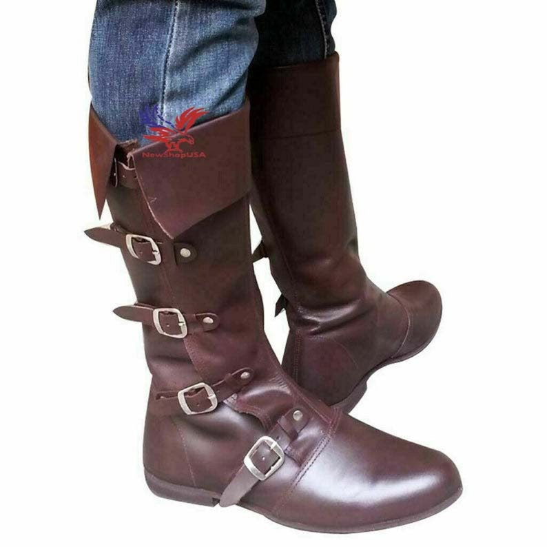 Medieval Leather Boots RENAISSANCE Viking Pirate Boots Mans