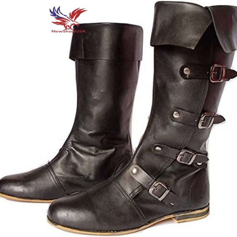Medieval Leather Boots RENAISSANCE Viking Pirate Boots Mans
