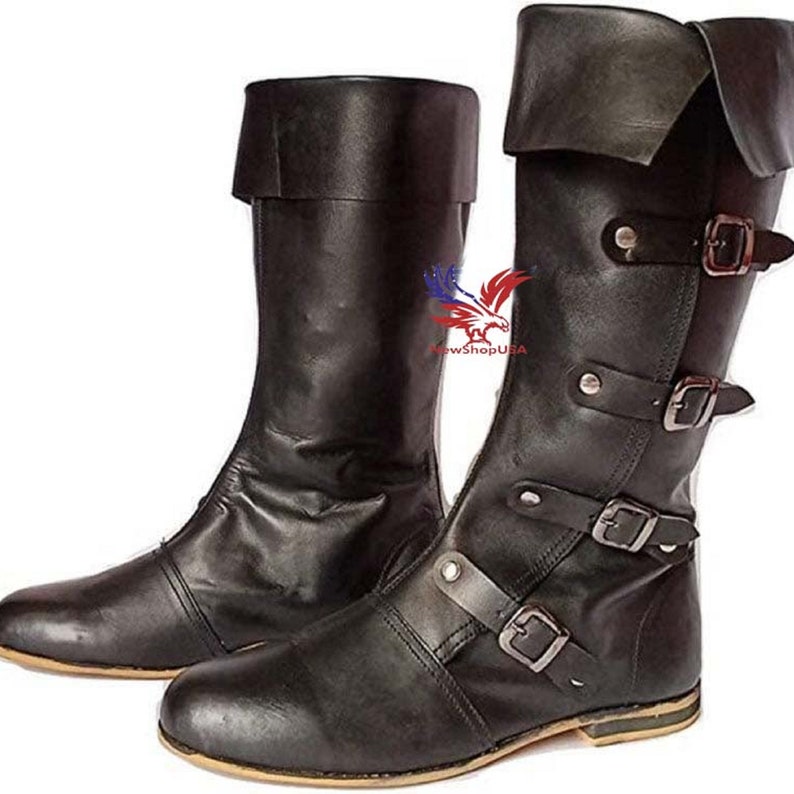 Medieval Leather Boots RENAISSANCE Viking Pirate Boots Mans