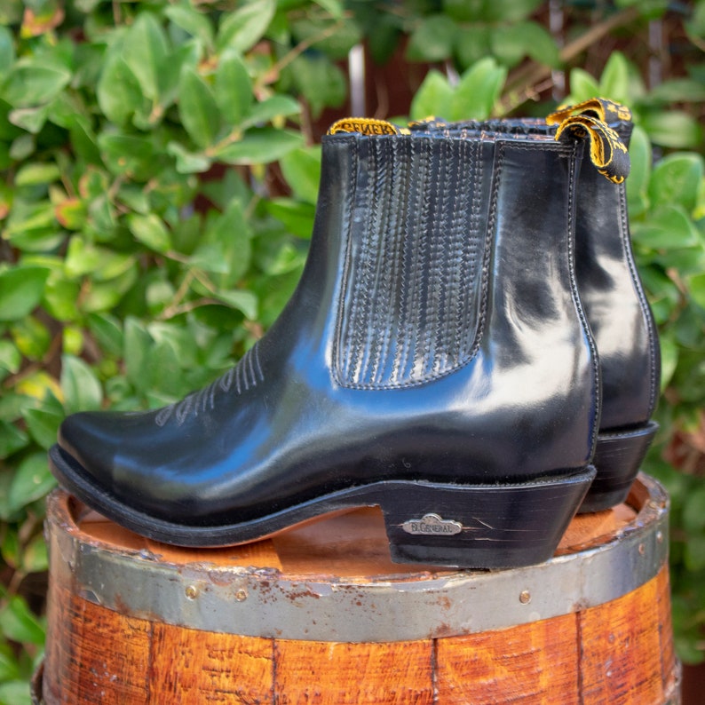 MENS LEATHER COWBOY Pointed Toe Half Ankle Boots Botines Size