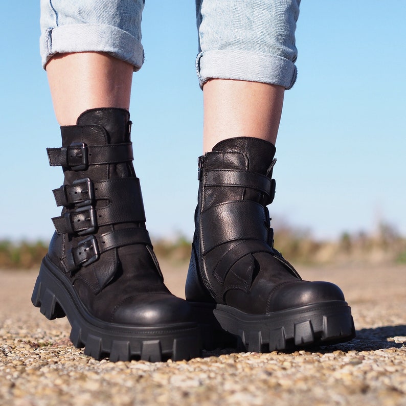 Extravagant Black Genuine Leather Women's Bootsleather