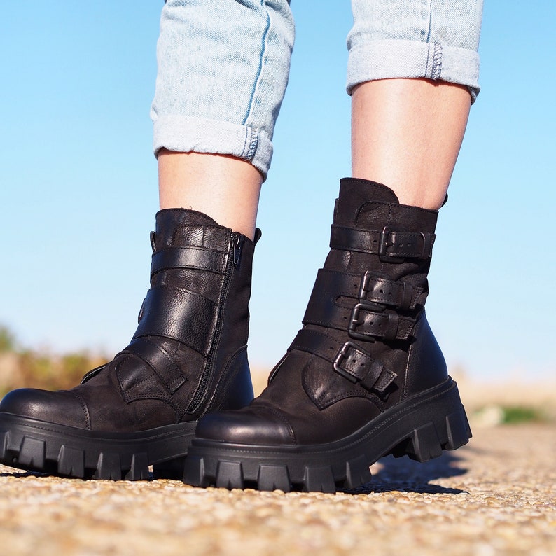 Extravagant Black Genuine Leather Women's Bootsleather