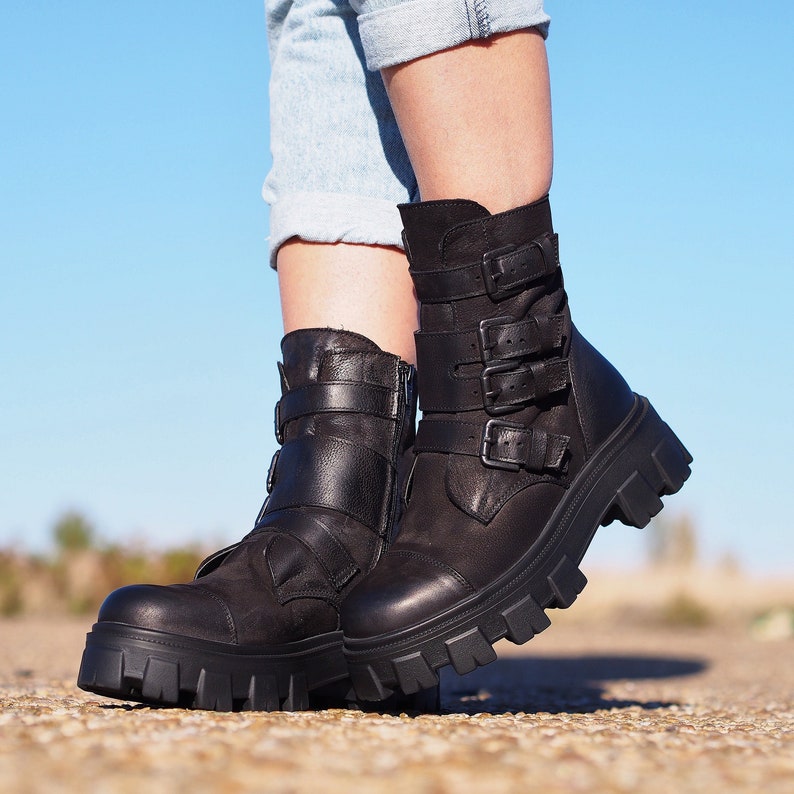 Extravagant Black Genuine Leather Women's Bootsleather